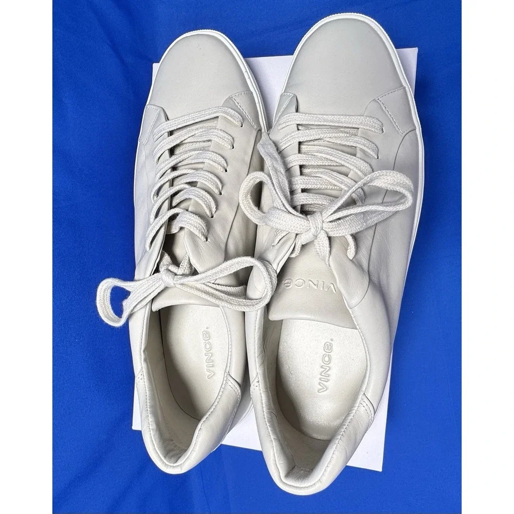 Vince Benfield Women's Ivory Platform Sneakers Shoes Size 9.5 Leather New Box